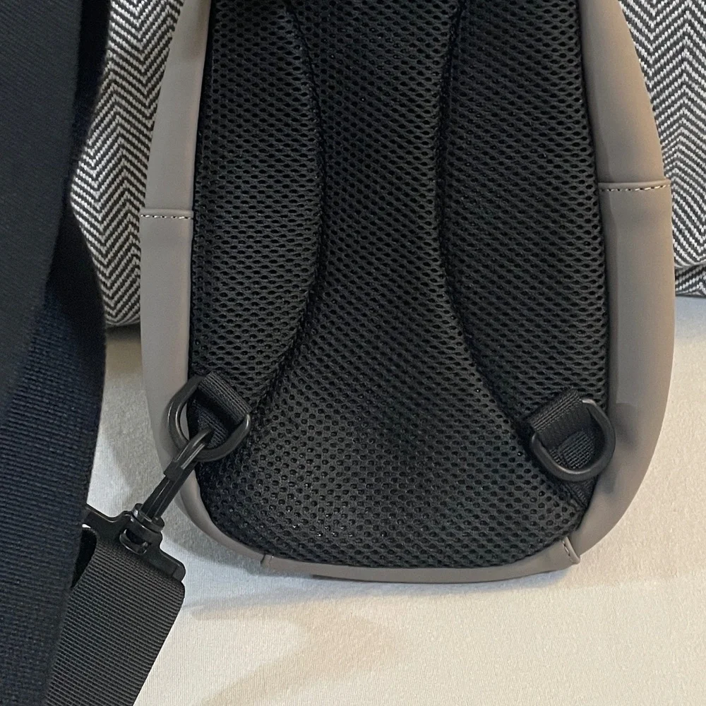 NWT DUCHAMP Versatile Unisex Rubberized Utility Sling Bag - Color: Taupe/Gray - Picture 14 of 14